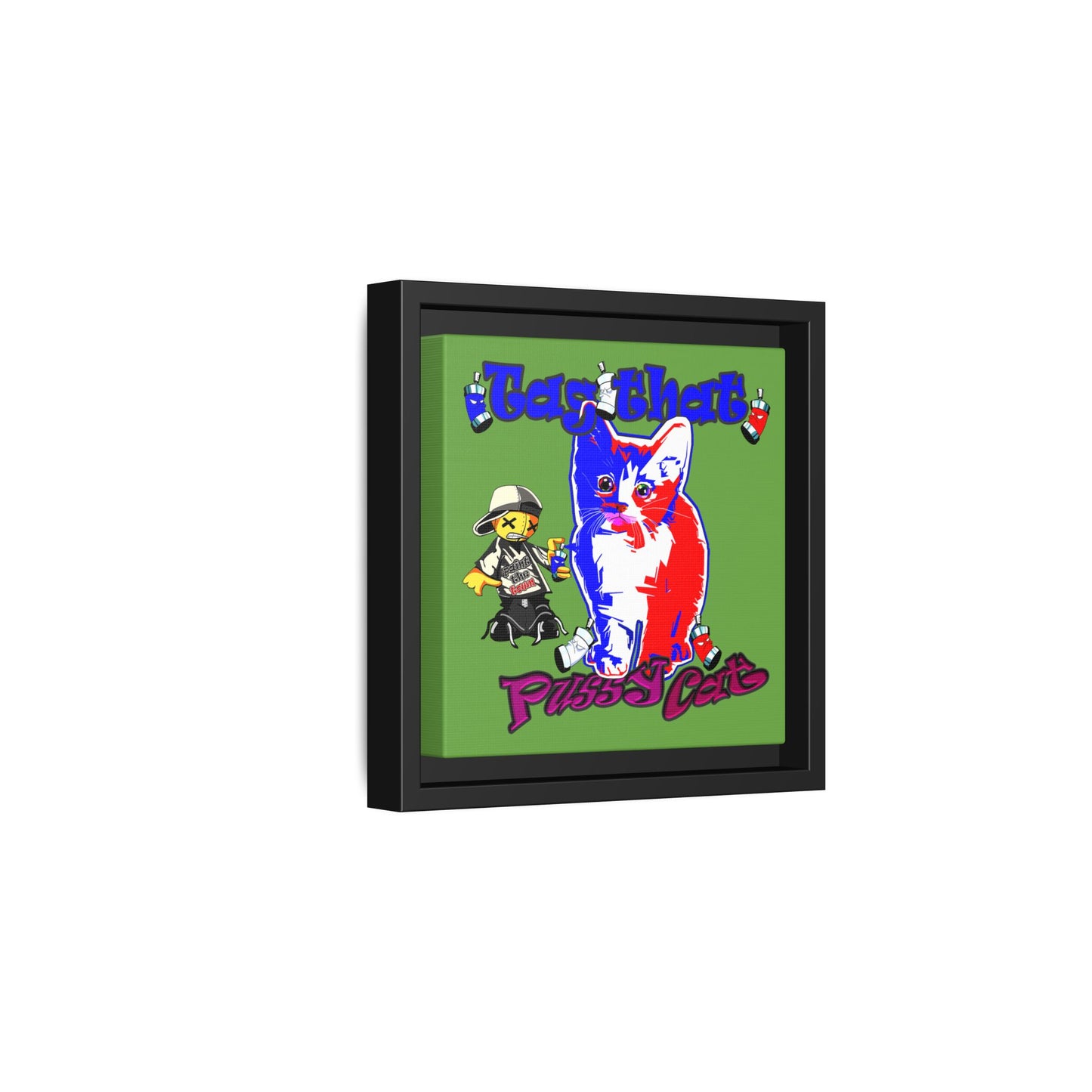 tag that - framed canvas art (green)
