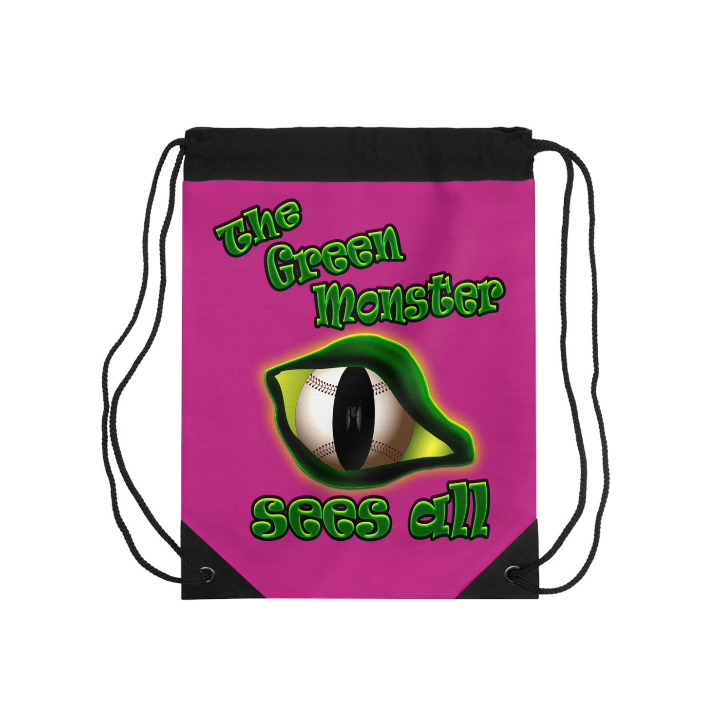 green monster - Drawstring Bag (pink)