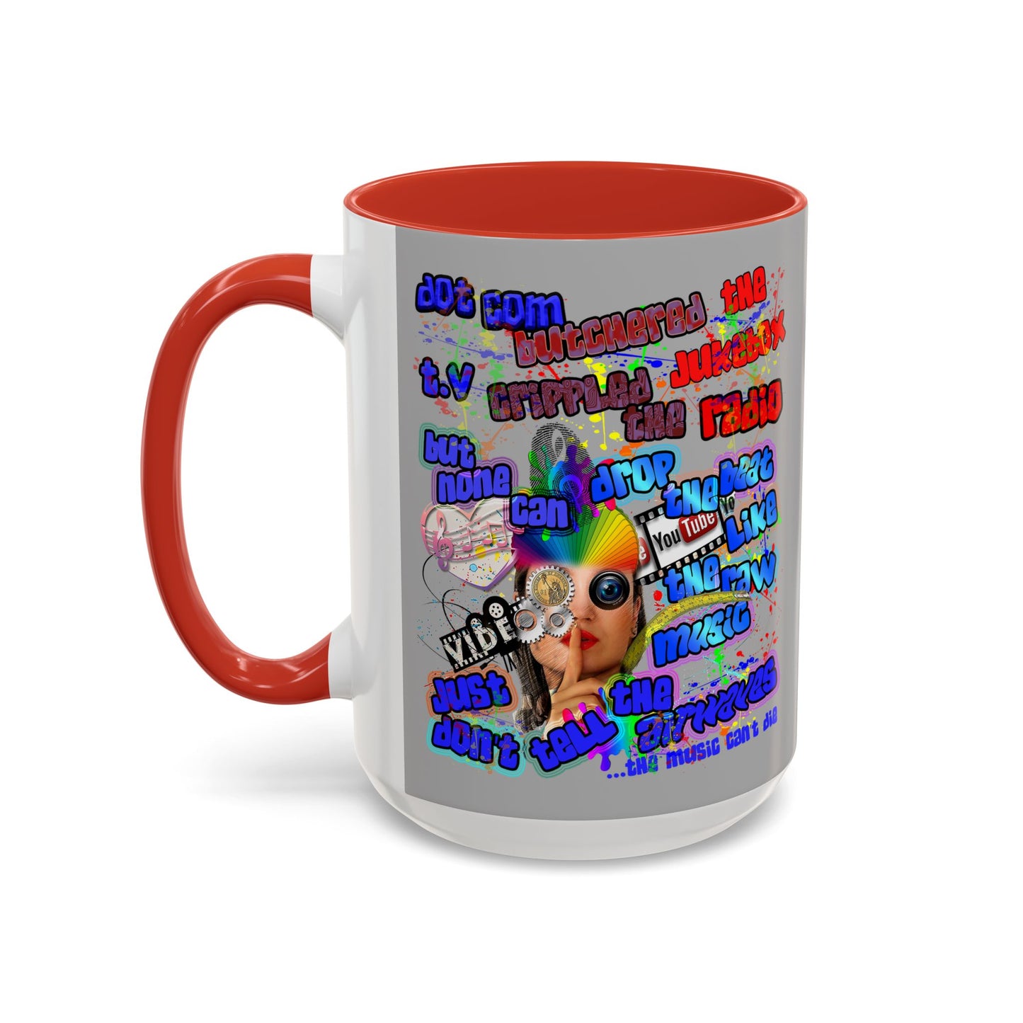 drop the beat - Accent Mug (light grey)