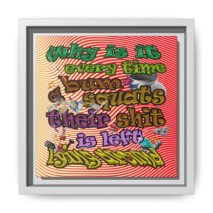the bum's shit - framed canvas art (yellow-orange wave)