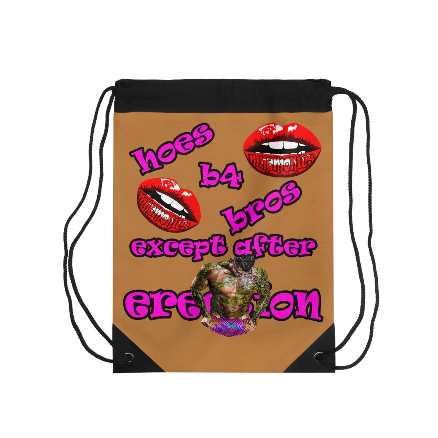 hoes b4 bros - Drawstring Bag (light brown)