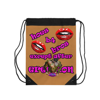 hoes b4 bros - Drawstring Bag (light brown)