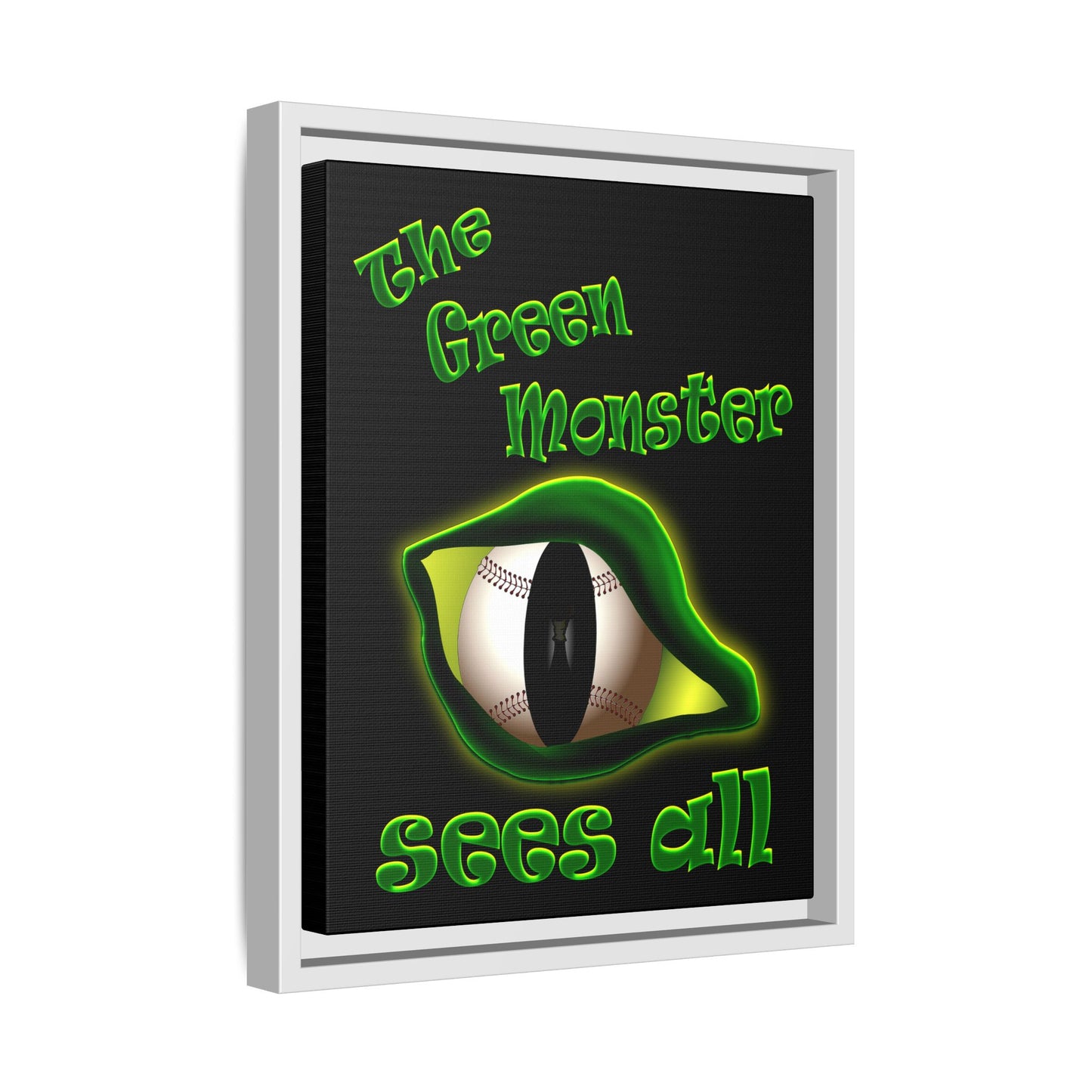 green monster - framed canvas art (black)
