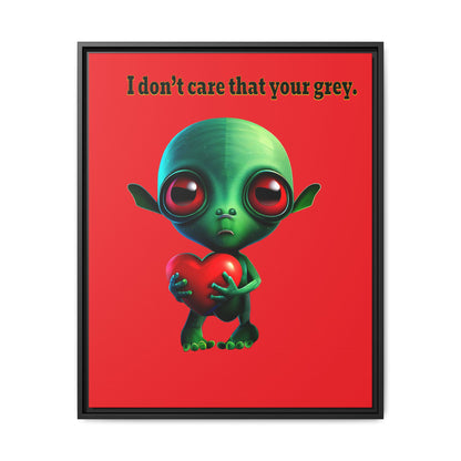 I don't care that your grey - framed canvas art (red)