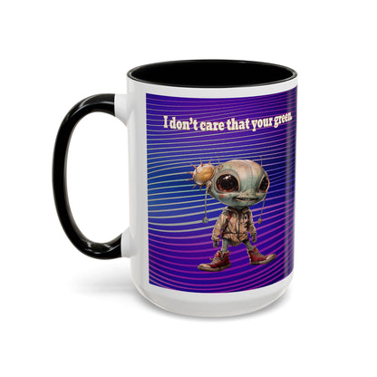 I don't care that your grey - Accent Mug (purple wave)