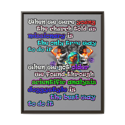 doggystyle - framed canvas art (grey)