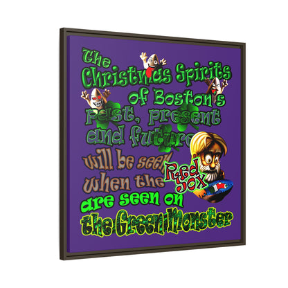 christmas spirits of boston - framed canvas art (purple)