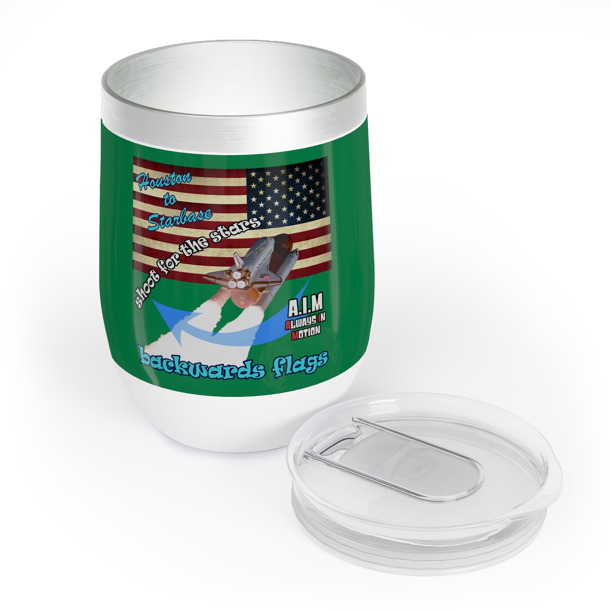 shoot for the stars - Chill Wine Tumbler (dark green)