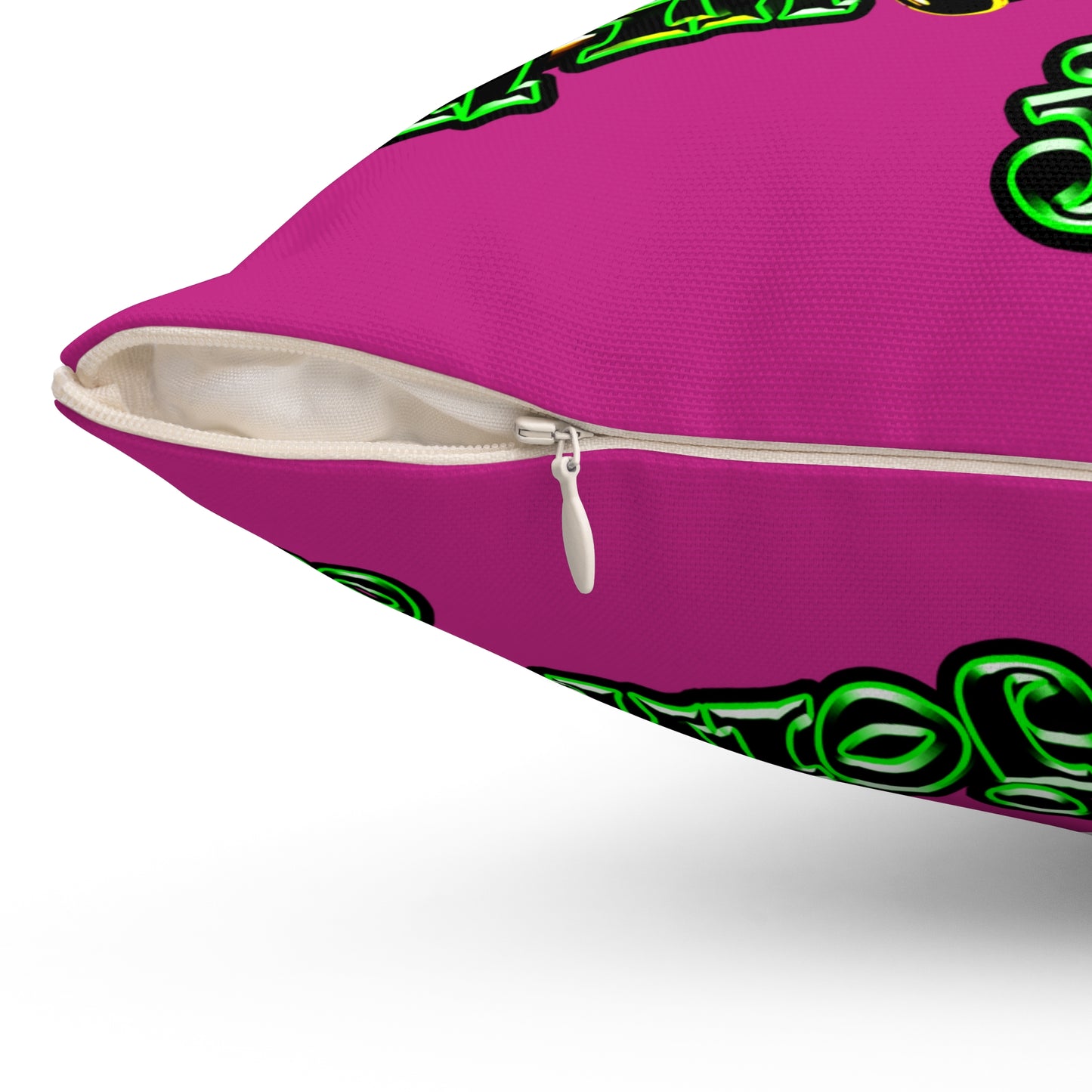 og - Spun Polyester Square Pillow - (pink)