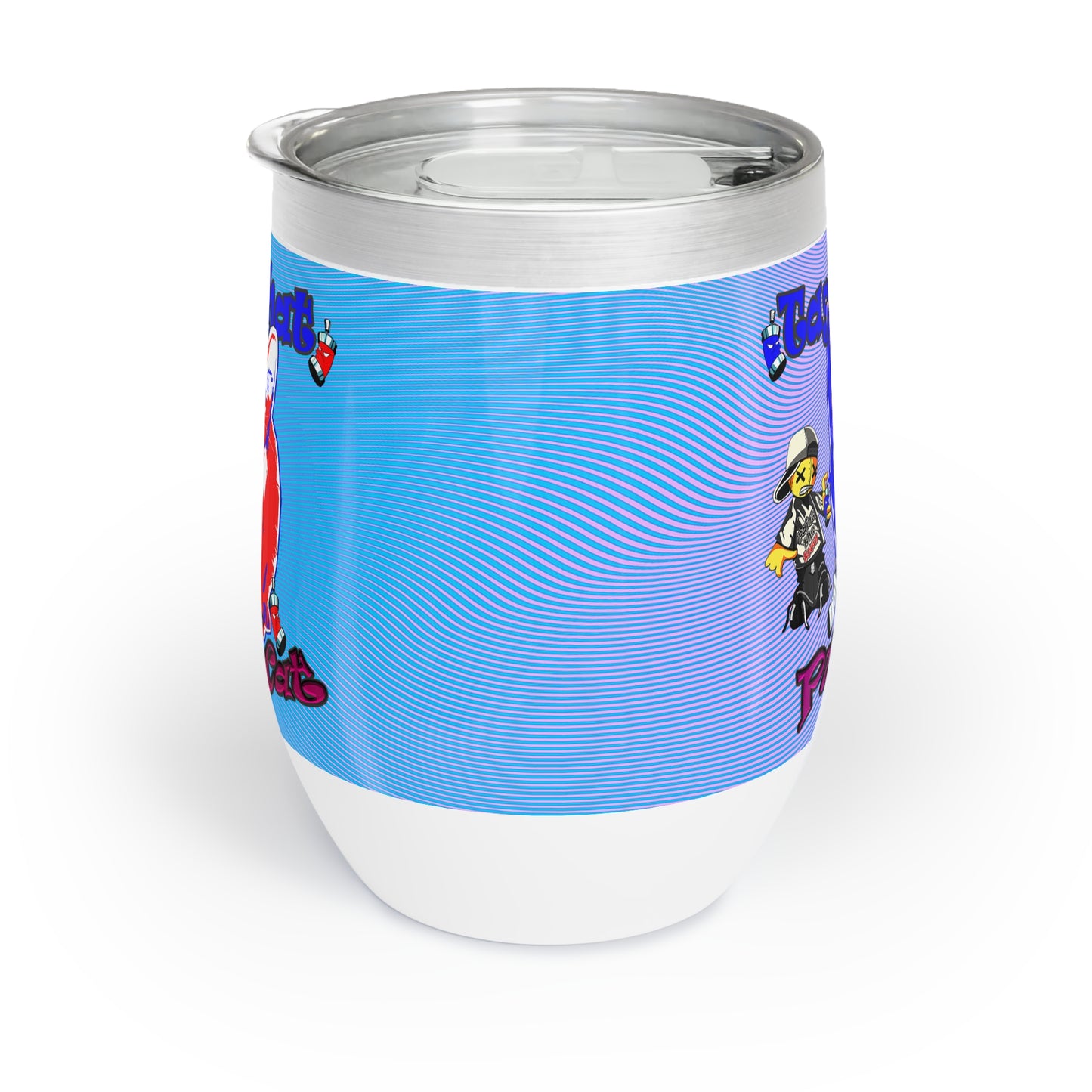 tag that - Chill Wine Tumbler (light blue-purple wave)