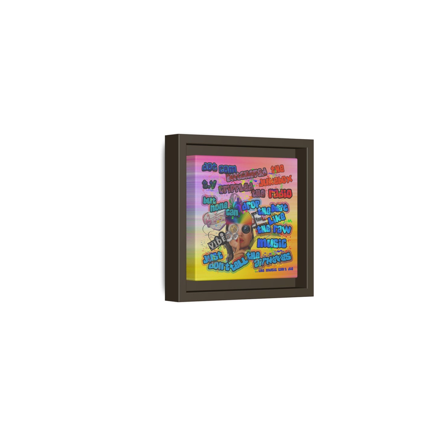 drop the beat - framed canvas art (color blur)