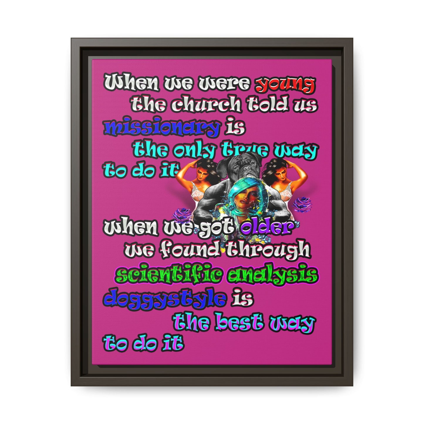 doggystyle - framed canvas art (pink)