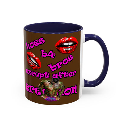 hoes b4 bros - Accent Mug (brown)
