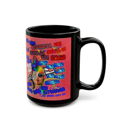 drop the beat - Black Mug (yellow-orange wave)