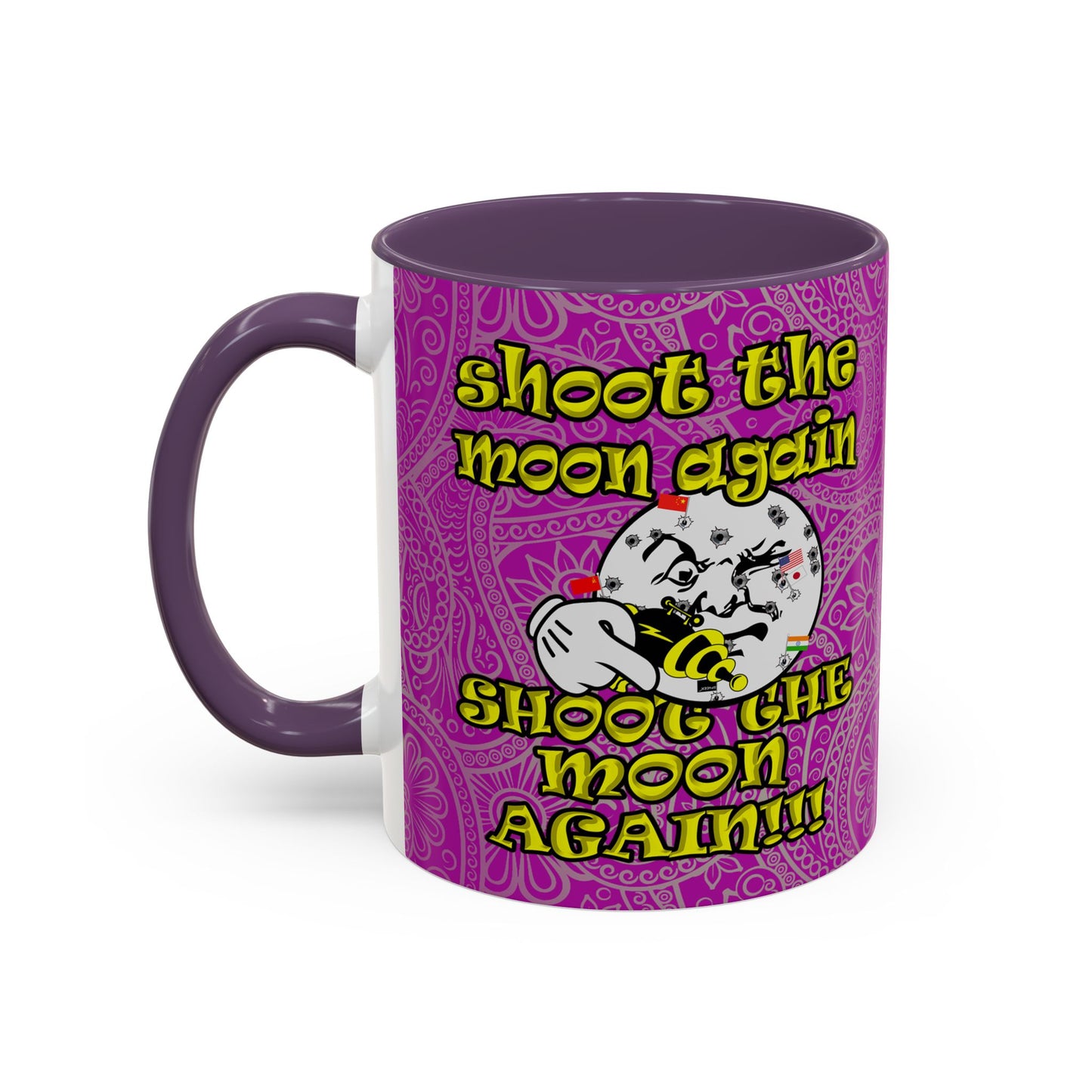 shoot the moon again - Accent Mug (pink swirl)