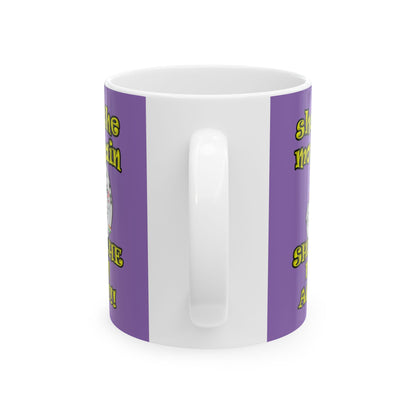 shoot the moon again - White Mug (light purple)