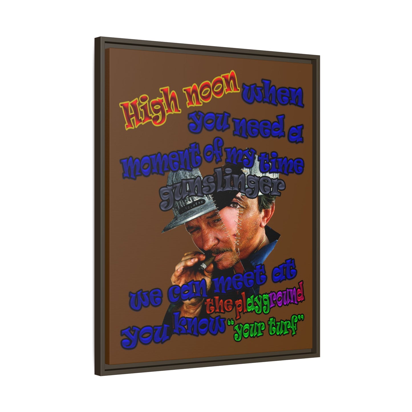 high noon - framed canvas art (brown)