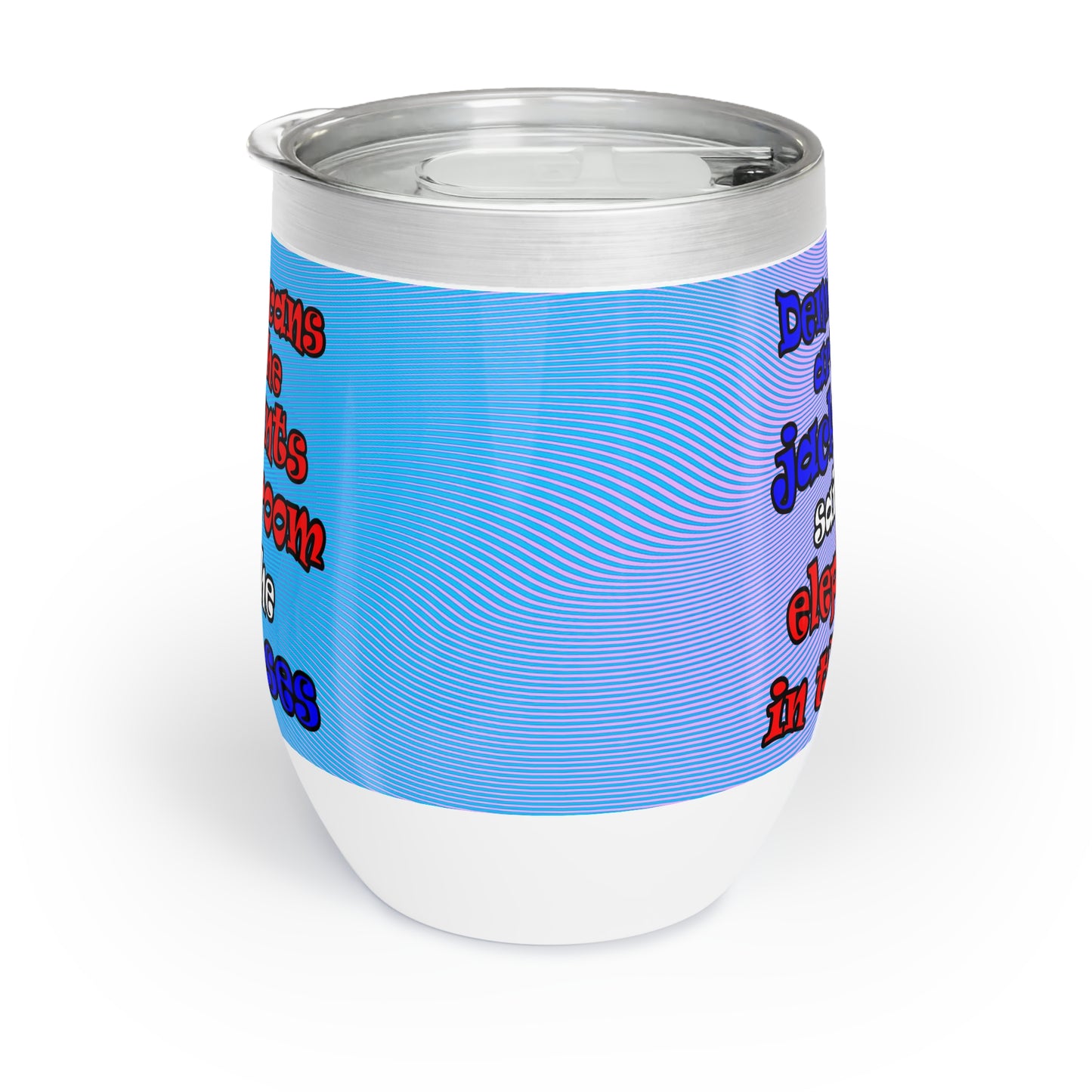 donkeys and elephants - Chill Wine Tumbler (light blue-purple wave)