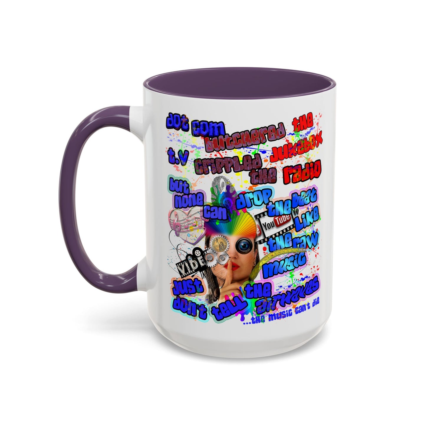 drop the beat - Accent Mug (white)
