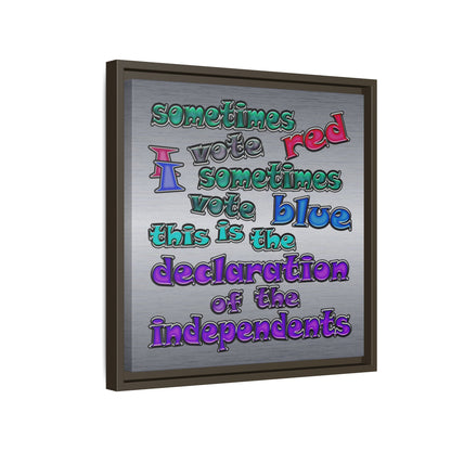 declaration of the independents - framed canvas art (brushed nickel)