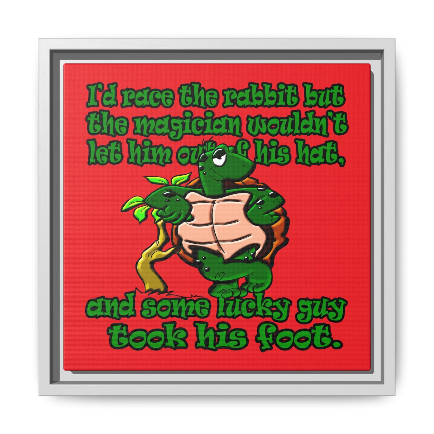 turtle race - framed canvas art (red)