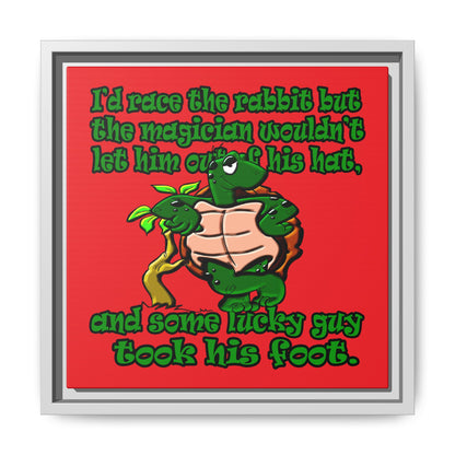 turtle race - framed canvas art (red)