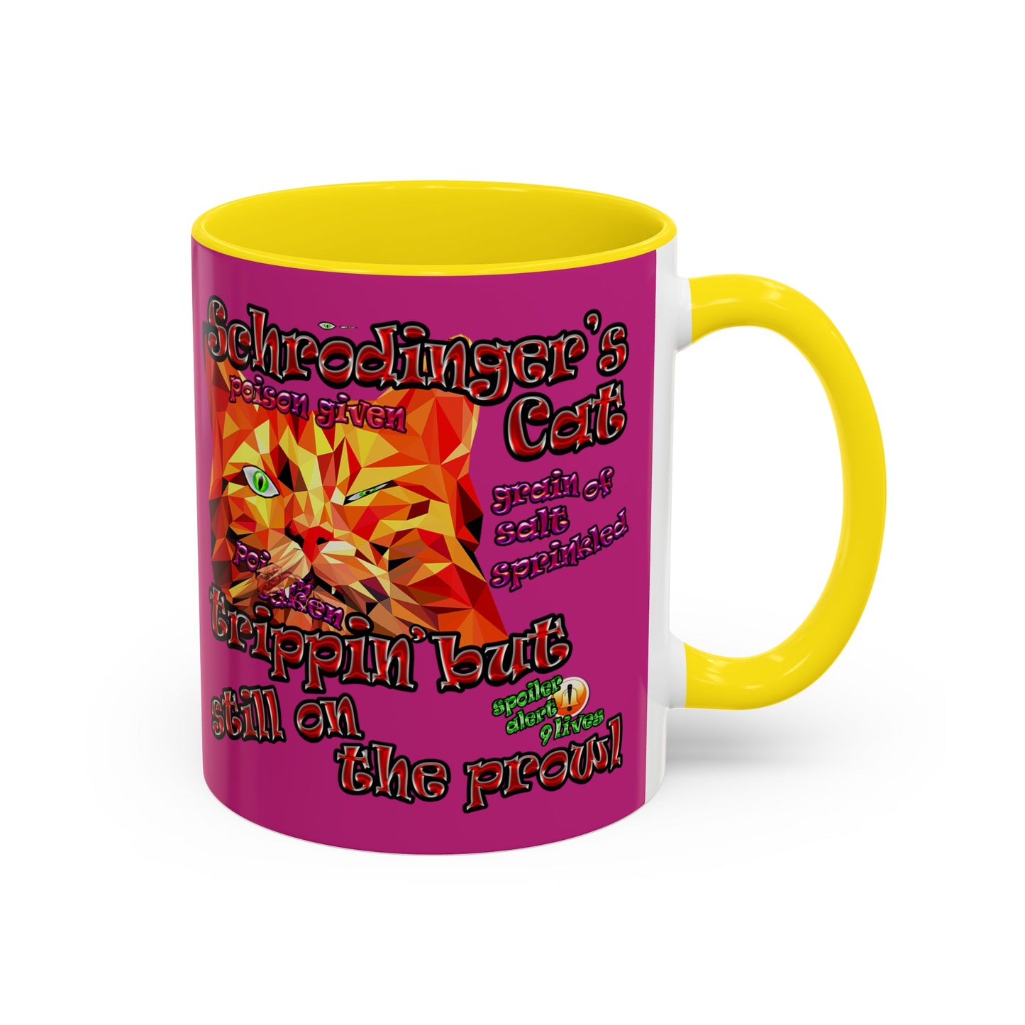 schrodinger's cat - Accent Mug (pink)