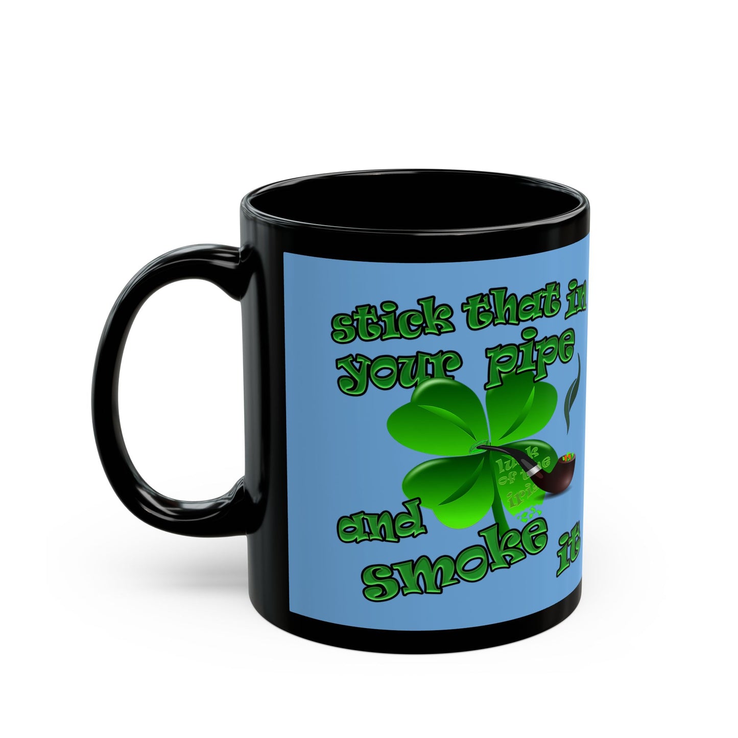 celtics logo - Black Mug (light blue)