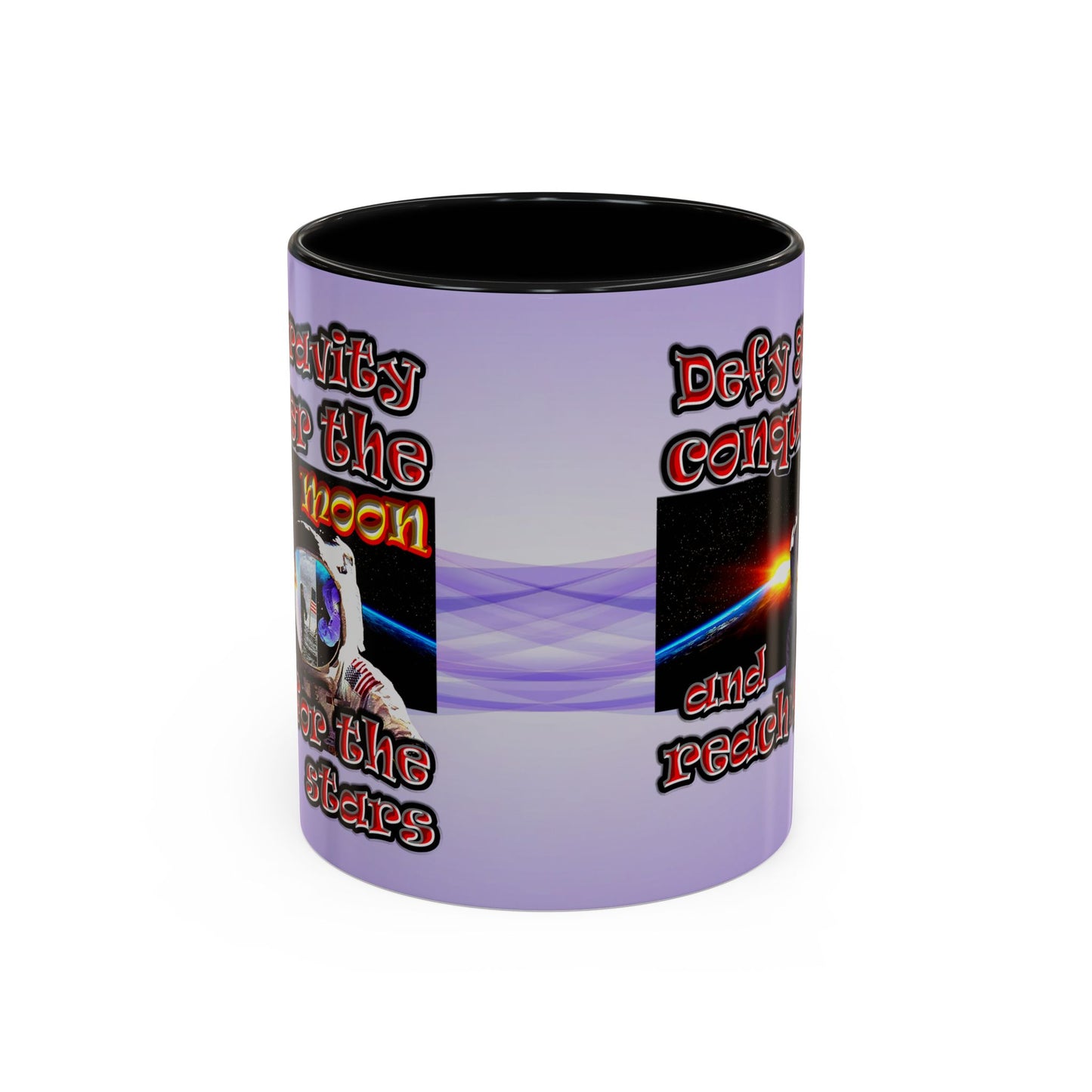 defy conquer reach - Accent Mug (light blue-pink wave)