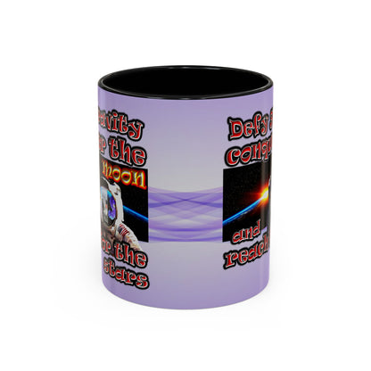 defy conquer reach - Accent Mug (light blue-pink wave)