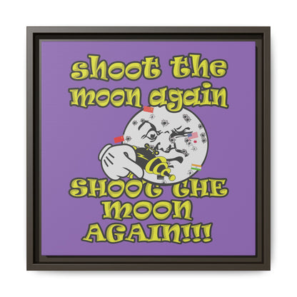 shoot the moon again - framed canvas art (light purple)