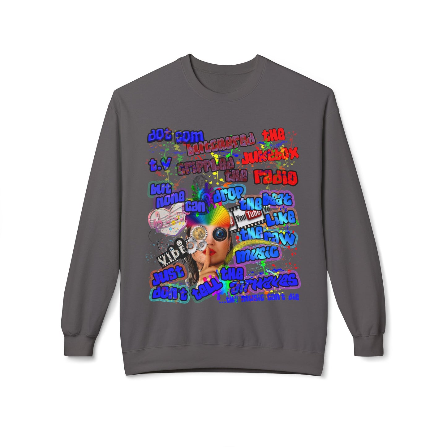 drop the beat - Unisex Midweight Softstyle Fleece Crewneck Sweatshirt