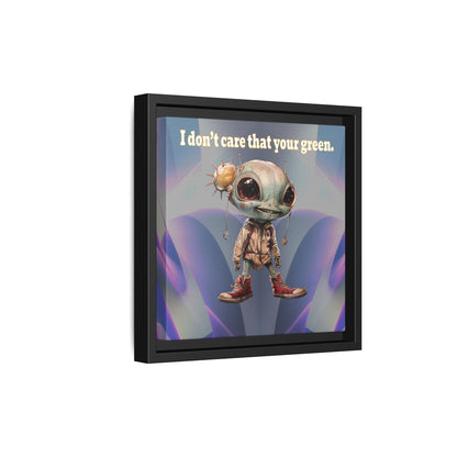 I don't care that your green - framed canvas art (grey-pink wave)