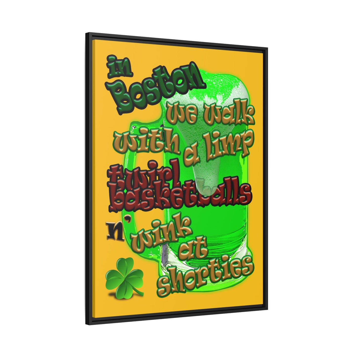 celtics logo - framed canvas art (yellow)