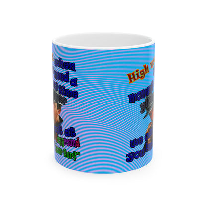 high noon - White Mug (light blue-purple wave)