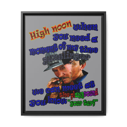 high noon - framed canvas art (grey)