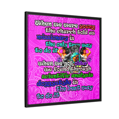 doggystyle - framed canvas art (pink swirl)