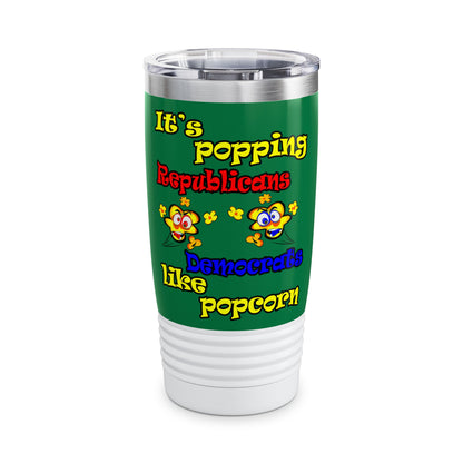 popping like popcorn - Ringneck Tumbler, 20oz (dark green)