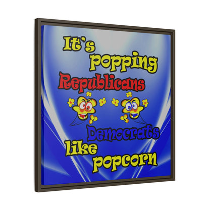 popping like popcorn - framed canvas art (blue-white wave)