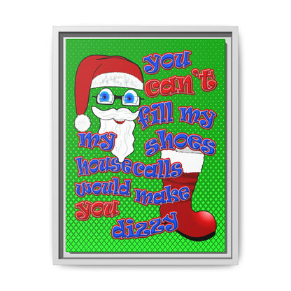 santa's shoes - framed canvas art (logo green)