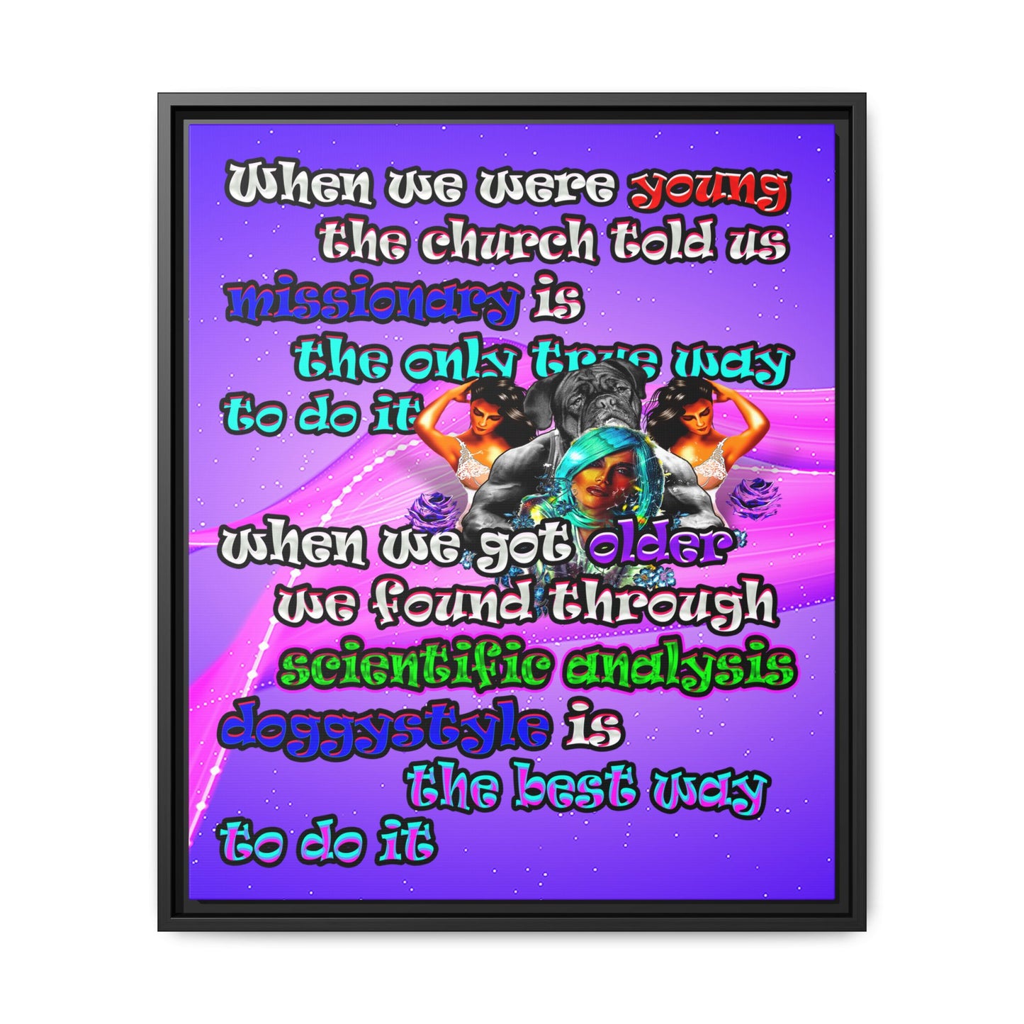 doggystyle - framed canvas art (purple-pink wave)