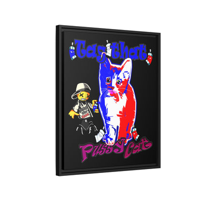 tag that - framed canvas art (black)