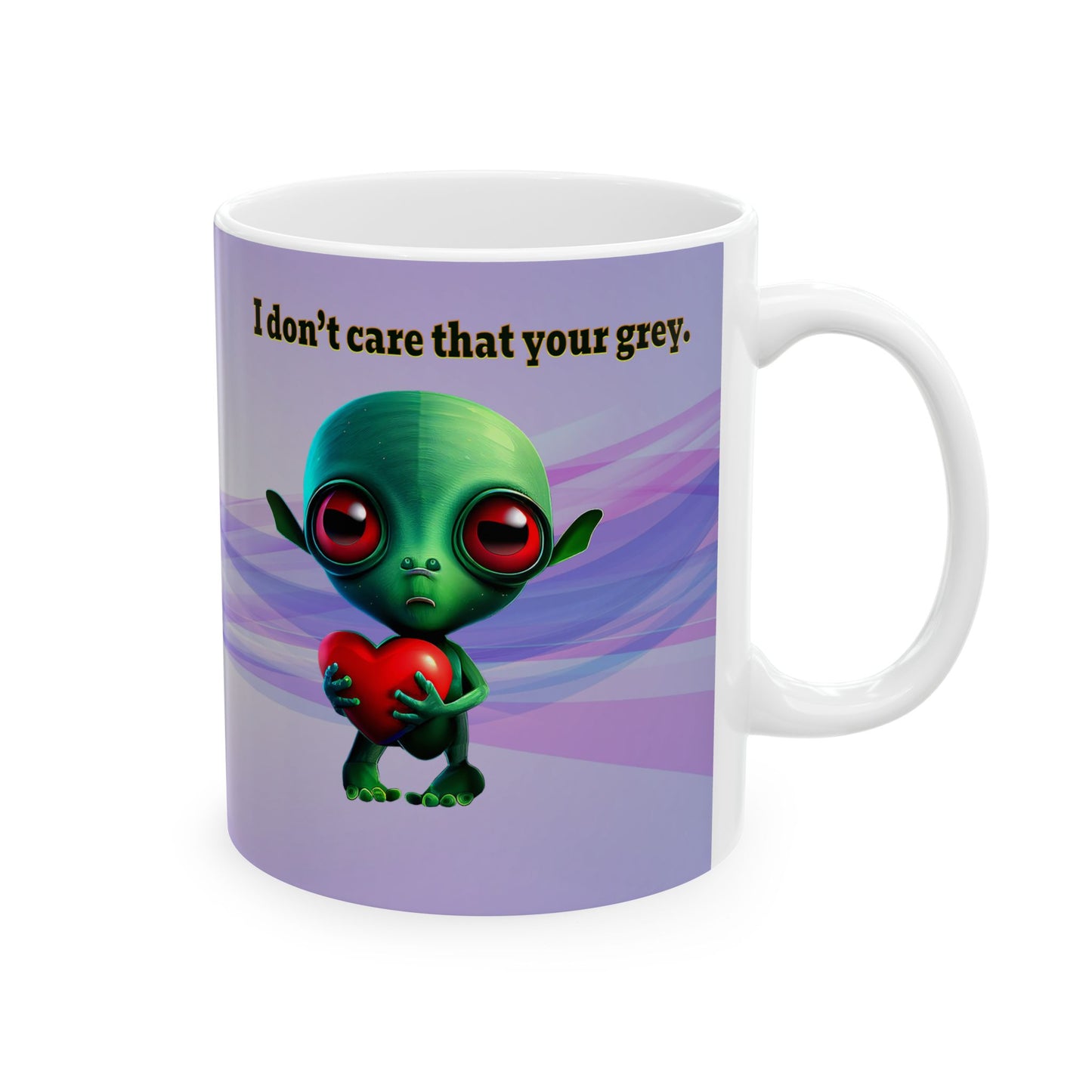I don't care that your grey - White Mug (light blue-pink wave)