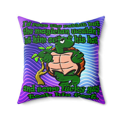 turtle race - Spun Polyester Square Pillow - (purple wave)