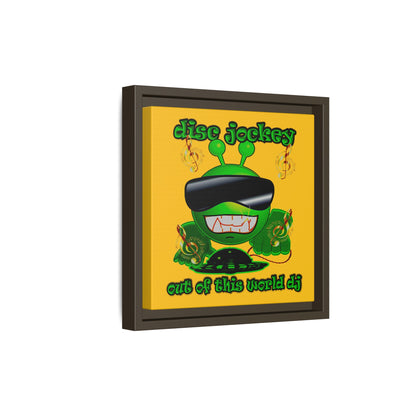 disc jockey - framed canvas art (yellow)