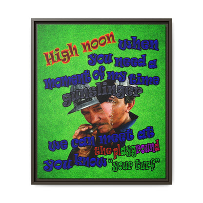 high noon - framed canvas art (green turf)