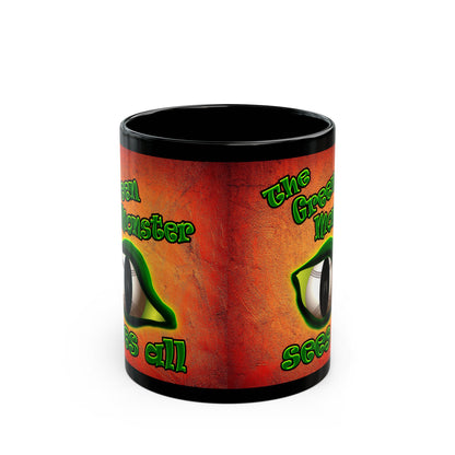 green monster - Black Mug (burnt orange)