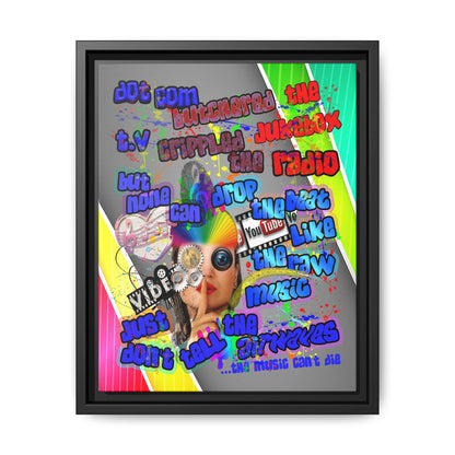 drop the beat - framed canvas art (rainbow split)