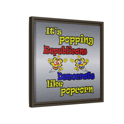 popping like popcorn - framed canvas art (brushed nickel)