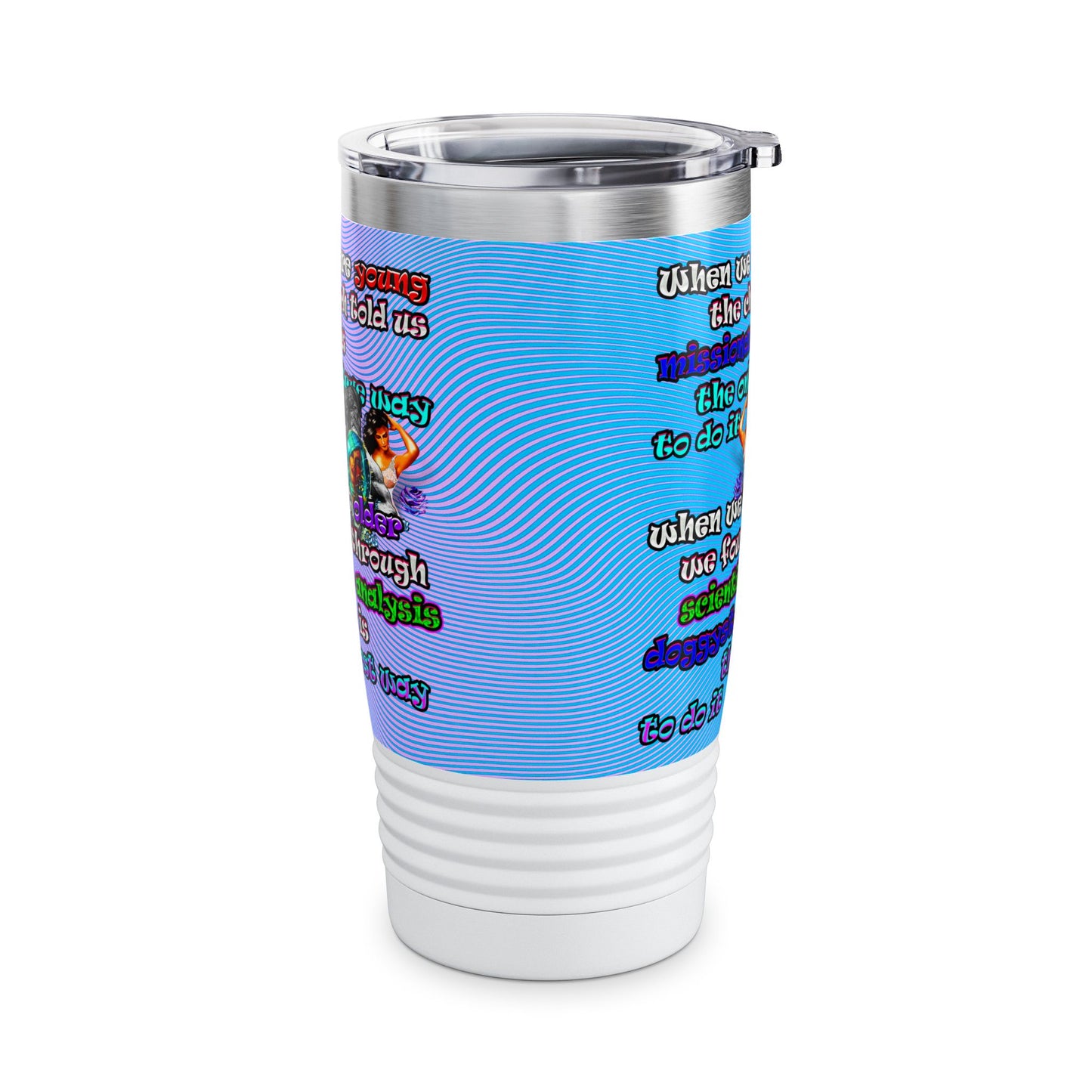 doggystyle - Ringneck Tumbler, 20oz (light blue-purple wave)